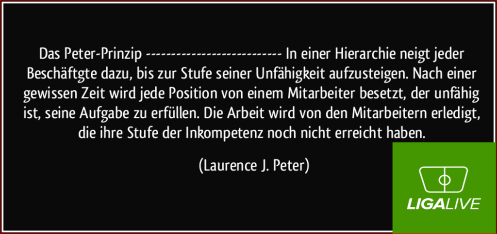 Die Wirkmechanismen des Peter-Prinzips gelten auch im Fußball. Infografik by Ligalive